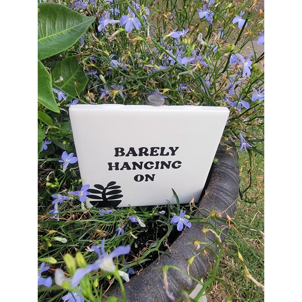 Garden Marker and Plant Sign Handmade Ceramic Tile